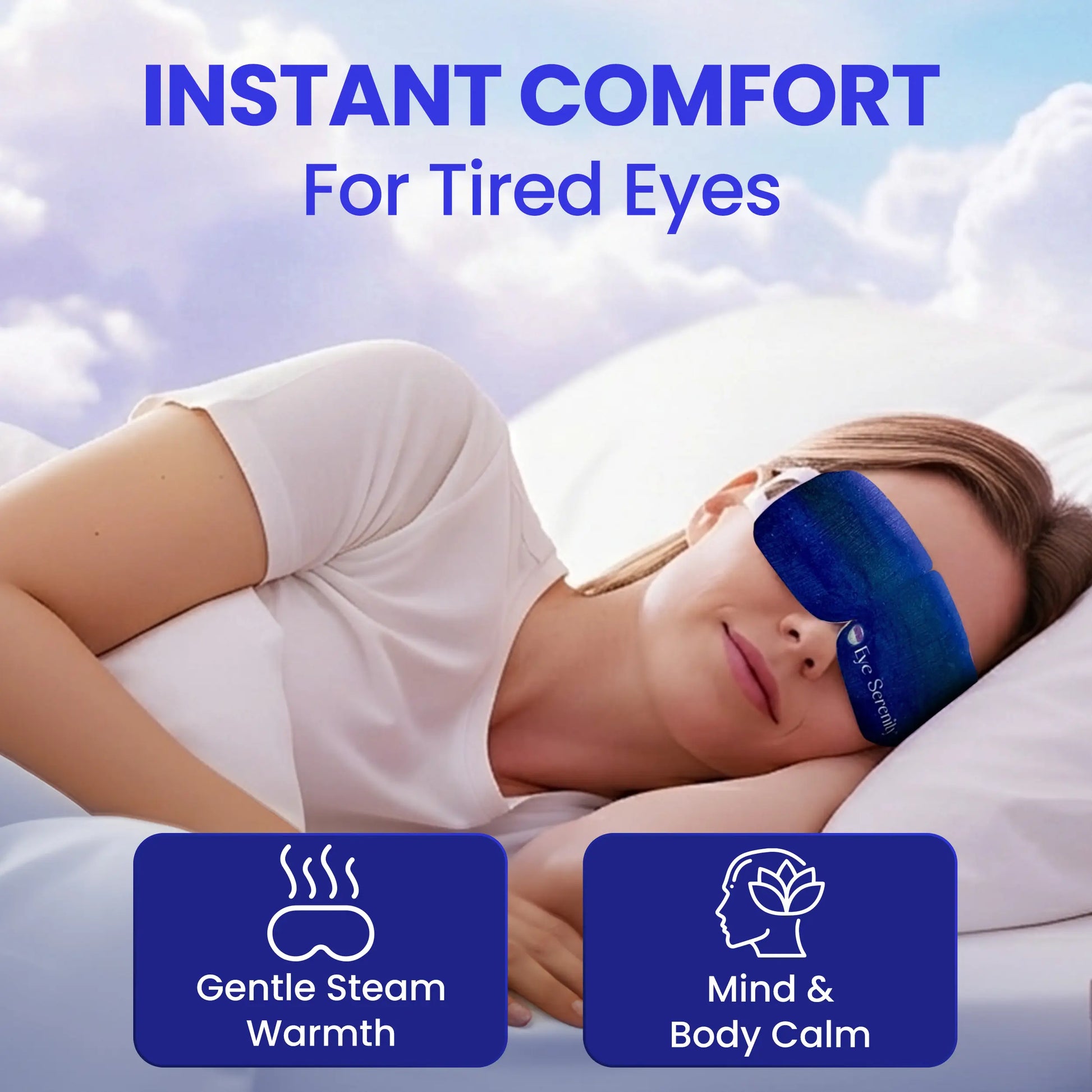 Eye Serenity Steam Eye Mask - Warm Eye Compress and Sleep Mask for Dry Eye, Screen Fatigue, Travel, Sleep, Gifts - Calming Heated Eye Mask