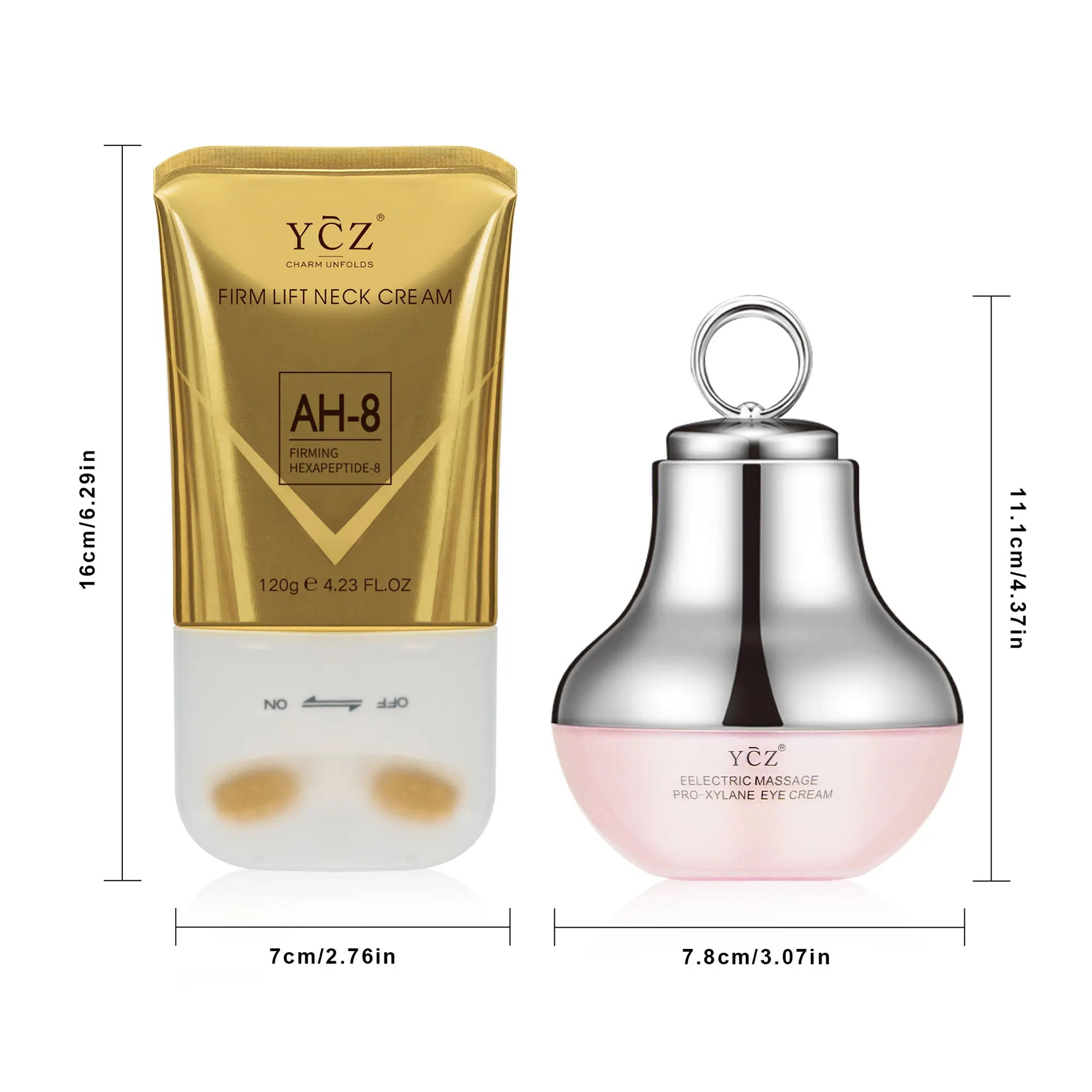 YCZ Neck-Eye Care Tightening & Revitalizing Set – Smooth Fine Lines, Firm & Hydrate, Gentle Moisturizing Care for Neck & Eyes | Say Goodbye to Turkey Neck & Eye Wrinkles #Summervibes