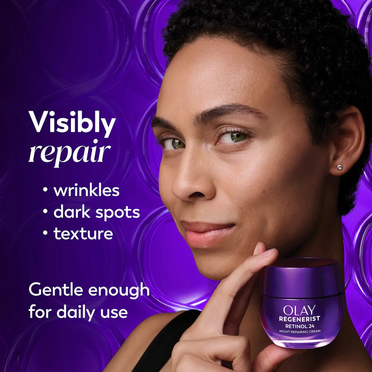 Olay Retinol24 Night Moisturizer - 24 Hour Hydration, Fine Lines, Wrinkles, Dark Spots, Elasticity, Pores, 1.7 Oz