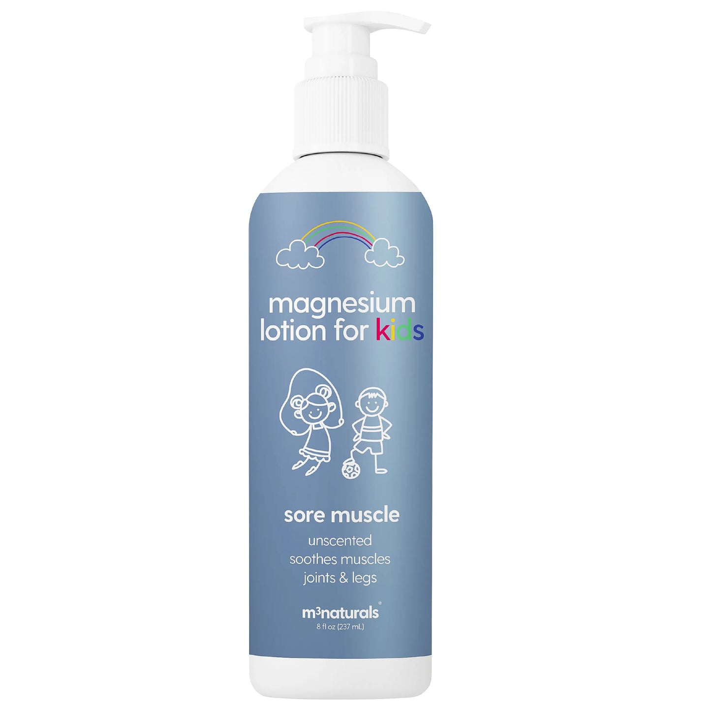 Unscented Magnesium Lotion for Sleep & Leg Cramps, Suitable for Sensitive Skin, Helps with Muscle Relaxation, Soothes Tired Legs & Foot Aches and Supports Restful Nights, 8 Fl Oz by M3