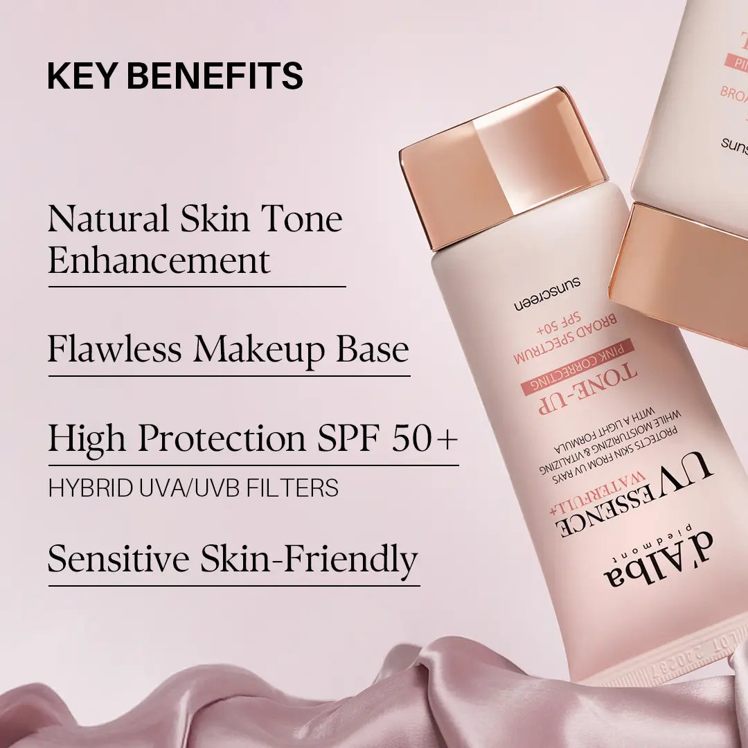 [OFFICIAL D'Alba] White Truffle Waterfull Tone up Sunscreen Serum - SPF 50+ Hydrating Korean Facial Sun Cream (1.69 Fl Oz) Lightweight Moisturizer