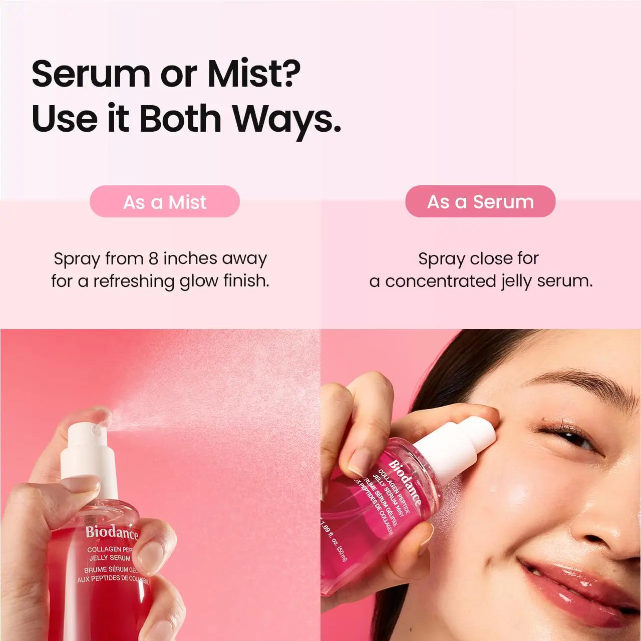 [Biodance Official] Collagen Peptides Jelly Serum Mist | Hydrating Face Mist, Plumping, Anti-Aging Face Spray, Sprayable Hydrogel, Travel Essentials & Self Care Gifts for Women, Korean Skin Care