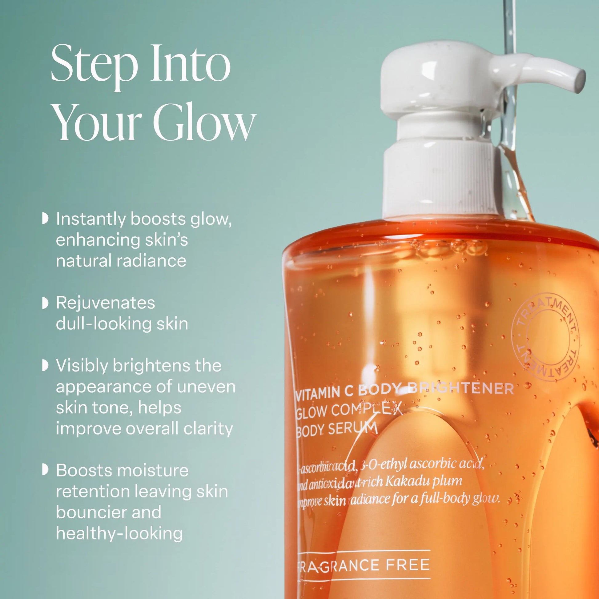 Saltair Vitamin C Body Serum for Glowing & Brighter Skin - Glow Complex Body Brightener with Kakadu Plum & Glycerin - Lightweight, Fast-Absorbing Treatment - 13 Fl Oz