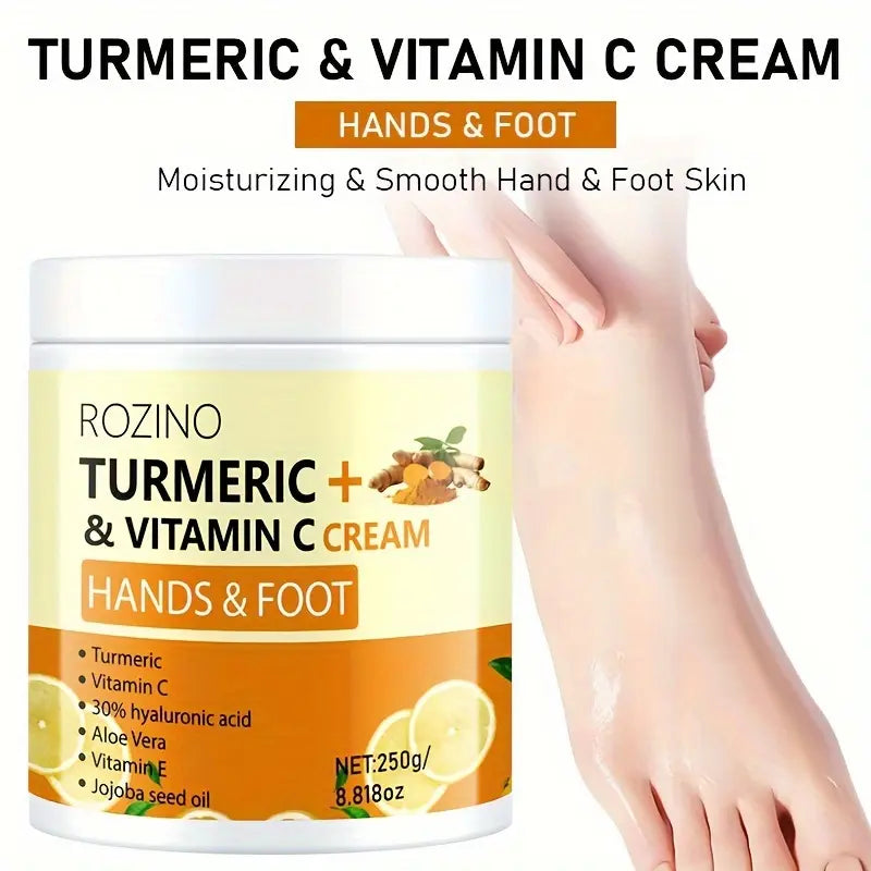 Rozino Turmeric Hands & Foot Firming Cream Hydrating Anti-Wrinkle Tighten Lift Neck Cream for Smooth Wrinkles Tightening and Lift Skin Fine Lines Loose & Sagging Skin on Face & Neck 1.69 Oz Body Care Smoother Moisturizer Moisture