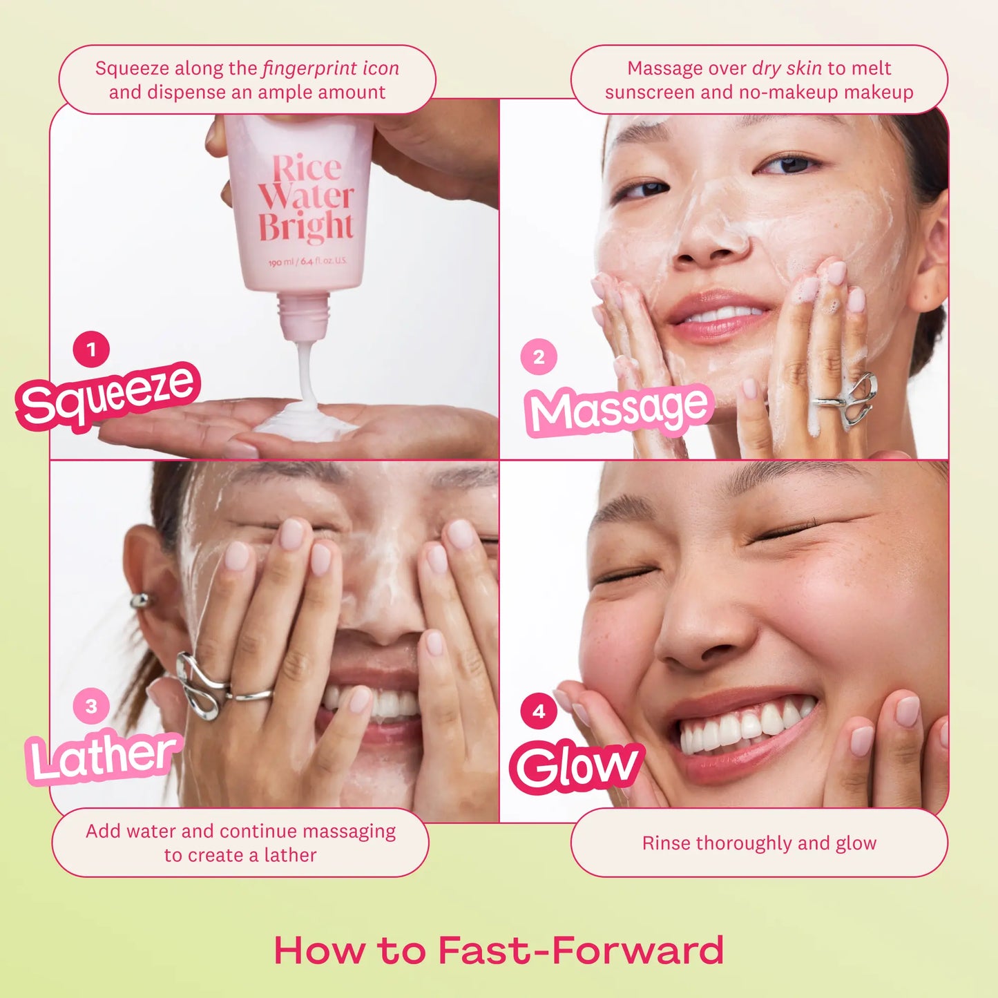 [THE FACE SHOP] Rice Water Bright Milk & Jelly Double Cleanser | 2-In-1 Foaming Facial Cleanser with Squalane, Panthenol & Hyaluronic Acid | Removes Sunscreen & Daily Makeup, Deep Pore Cleansing for Glass-Skin Glow | Korean Skincare
