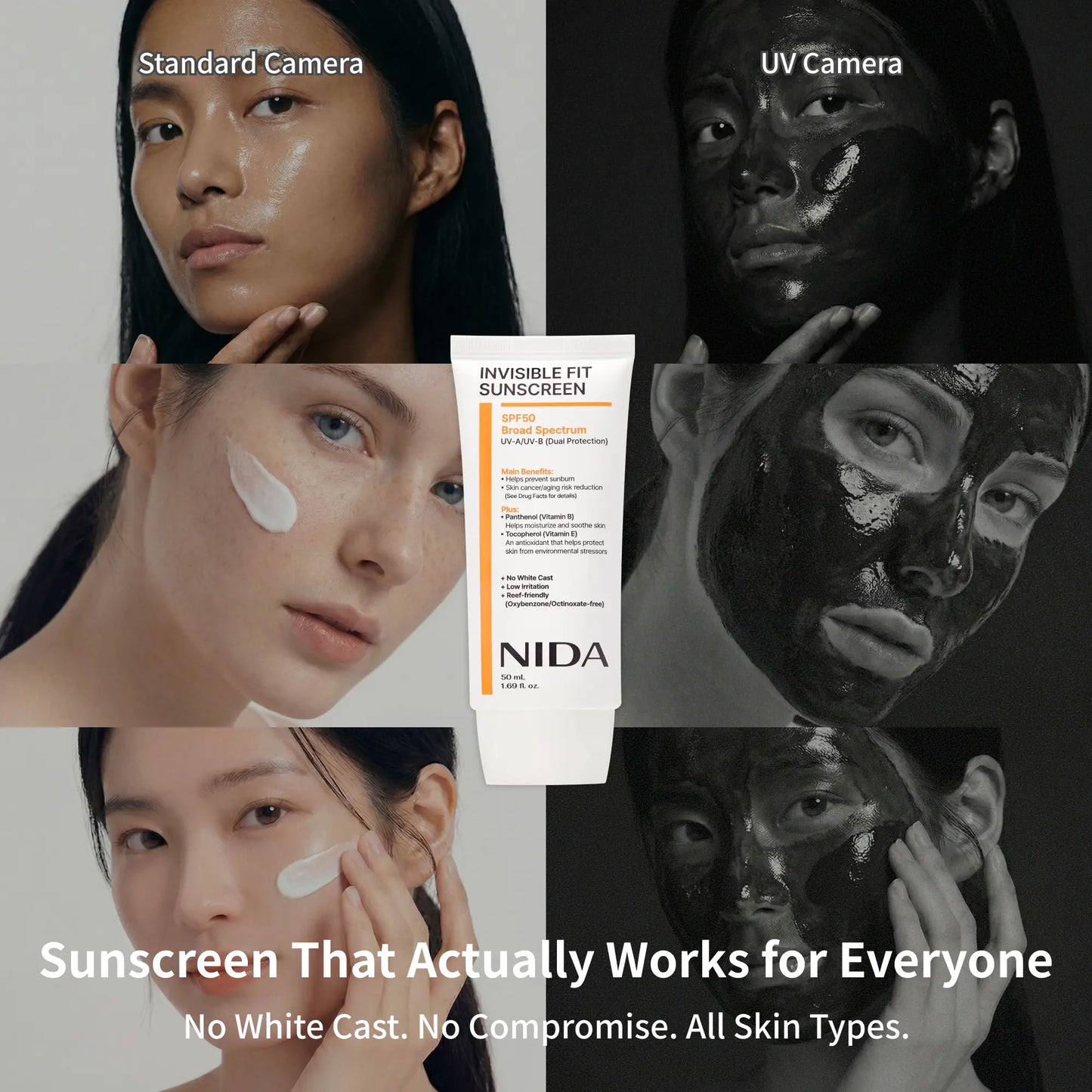 NIDA Invisible Fit Sunscreen Lightweight Spf Sensitive Facial