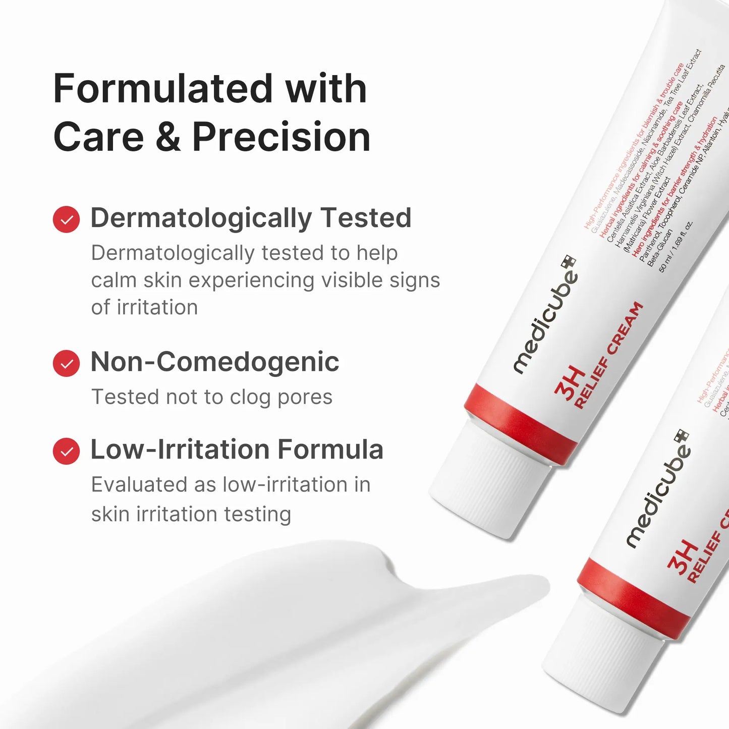 [Medicube] 3H Relief Cream | Daily Soothing Moisturizer for Troubled & Delicate Skin, Hydrating, Cooling, Barrier Support Care | Centella Asiatica, Tea Tree Extract, Aloe, Hyaluronic Acid | Korean Skincare, K-Beauty