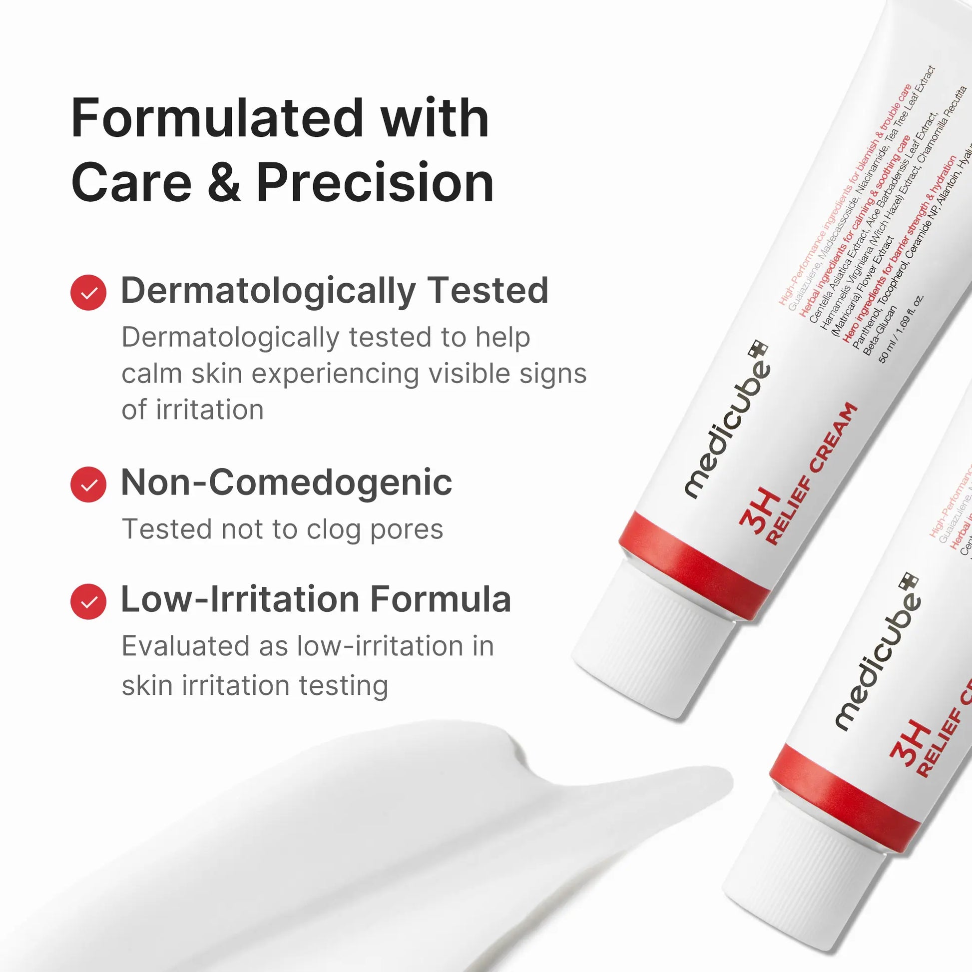 [Medicube] 3H Relief Cream | Daily Soothing Moisturizer for Troubled & Delicate Skin, Hydrating, Cooling, Barrier Support Care | Centella Asiatica, Tea Tree Extract, Aloe, Hyaluronic Acid | Korean Skincare, K-Beauty