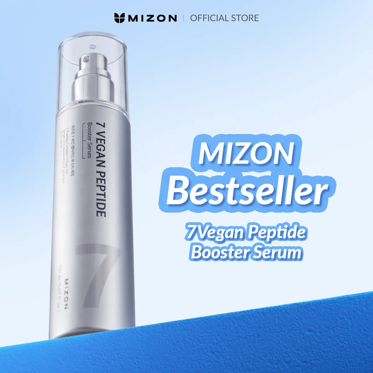 MIZON 7 Vegan Peptide Booster Serum (150Ml) – Booster Serum, Hydrating & Pore-Minimizing First-Step Serum with 7 Vegan Peptides + Niacinamide + Hyaluronic Acid | Lightweight Watery Texture | Simplifies Your Routine in One Step | Korean Skincare