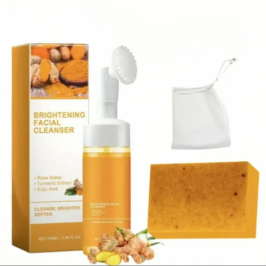 Turmeric Wash and Care Two Piecesetturmericcleansing Mousse, Turmeric Soapfacialcleansing Skincare Facialcleansing Cleanserfacial Wash