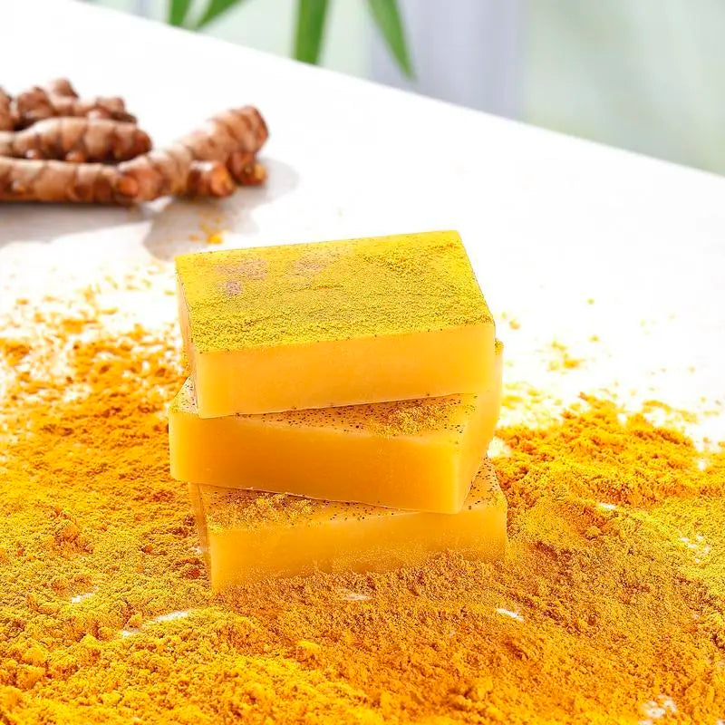 Lemon Turmeric 3Pcs Kojic Acid Soap - Gentle Dark Spot Remover for Face Acne Cleanser Cream Cleansing Turmeric Soap Face Facial Skincare Radiant Comfort