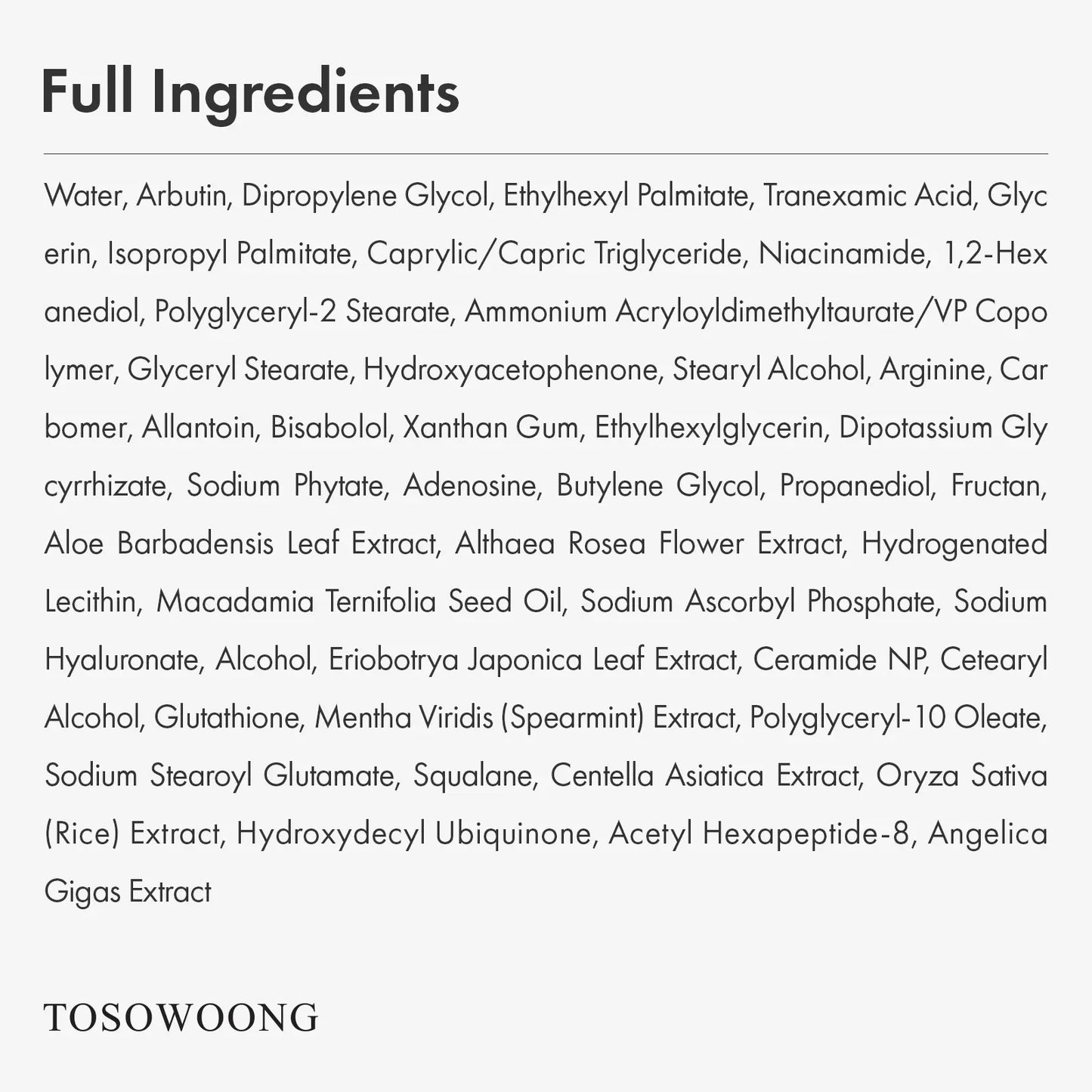 [TOSOWOONG Official] Arbutin 7% + Tranexamic Acid 4% Cream, 70,000Ppm Arbutin, 40,000Ppm TXA, Niacinamide, Glutathione, Dark Spots, Freckle, Blemishes, Pigmentation, Korean Skin Care, 50Ml, 1.69 Fl.Oz.