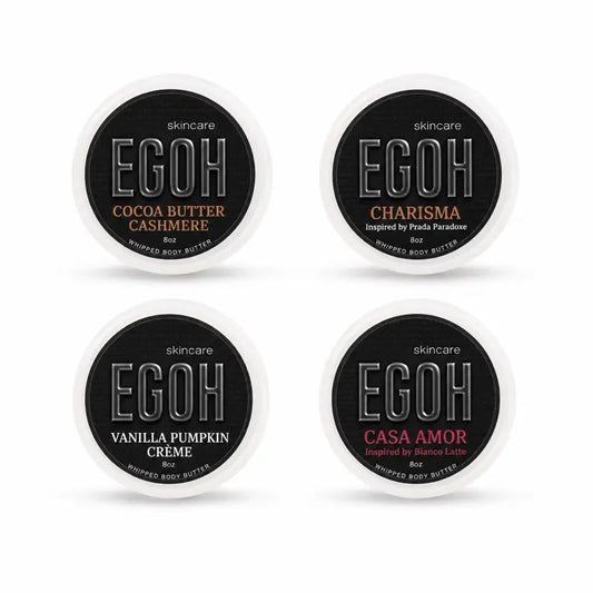 Discover Pack- Set of 4 (3Grams/.10Oz) Moisturizing Body Butters - Cocoa Butter Cashmere, Casa Amor, Charisma, and Vanilla Pumpkin Creme.