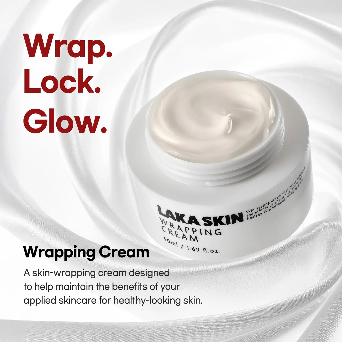 [LAKA SKIN] Wrapping CreamㅣMakeup-Prepping CreamㅣMaintains Applied Skincare Benefits, Boosts HydrationㅣCeramide, Dual PdrnㅣK-Beauty, Korean Skincare