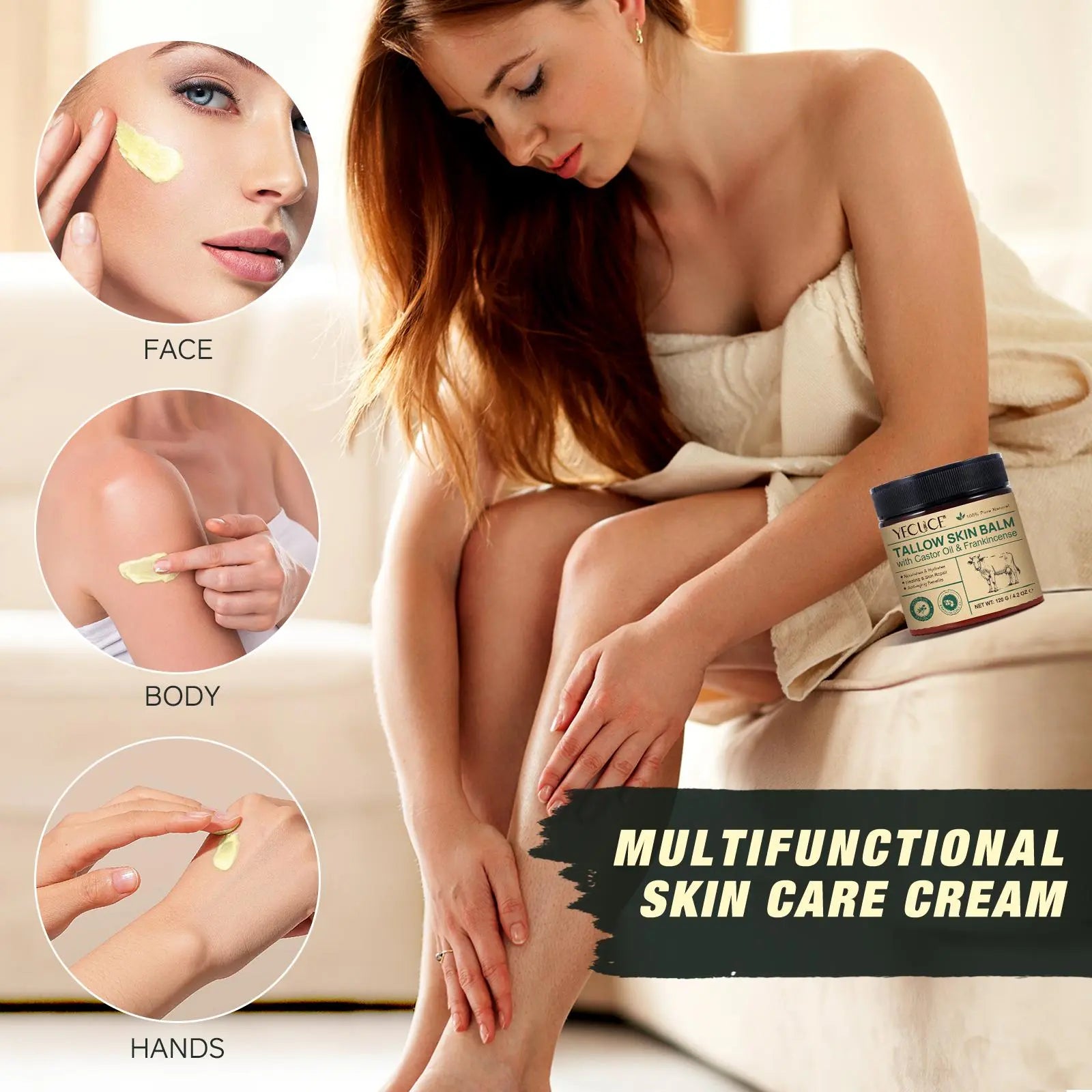 Tallow Skin Balm, Moisturizing and Hydrating Multipurpose Body Cream, Suitable for the Whole Body, Body Care Product for Women & Men #GLOBAL PICKS