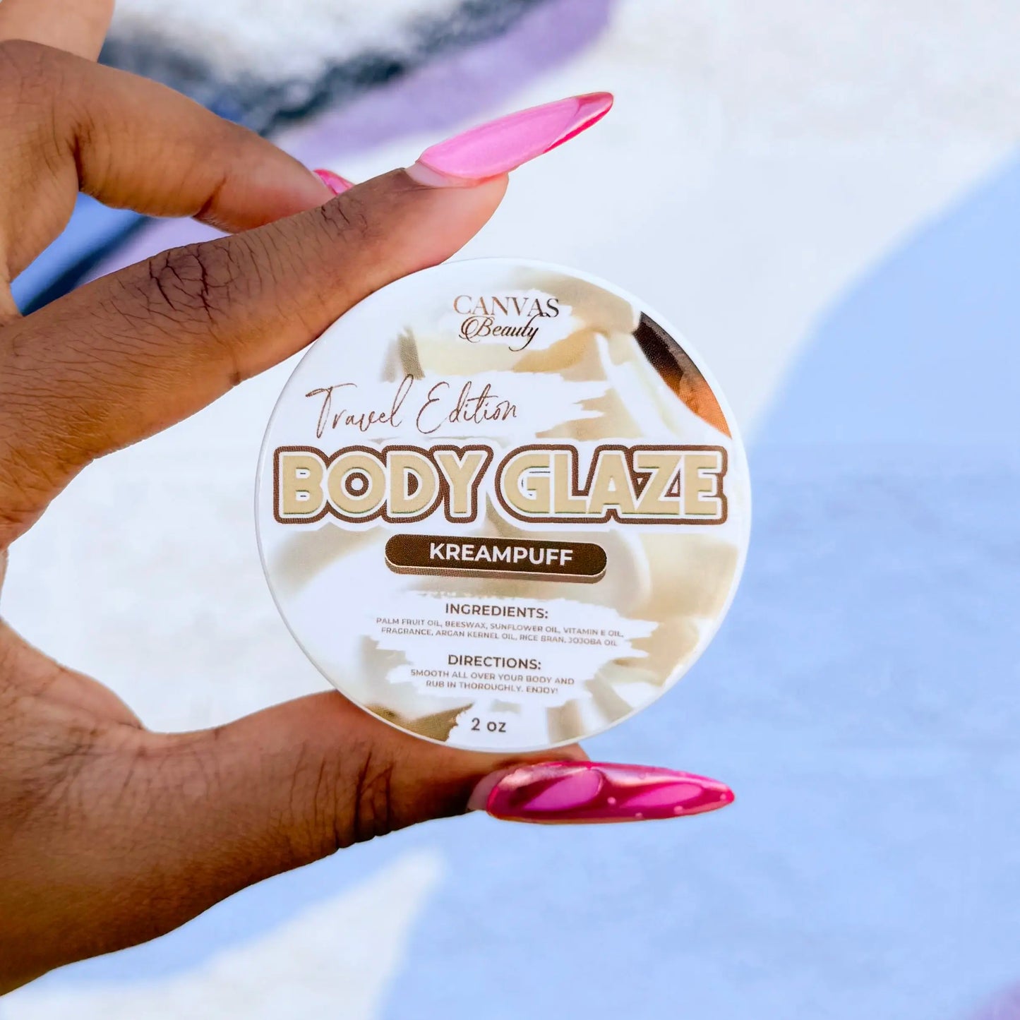 VIRAL Beauty Travel Size Body Glaze 2Oz Daily Moisturizer Skin Repair Anti-Aging Formula with Palm Fruit Oil & Argan Kernel Oil