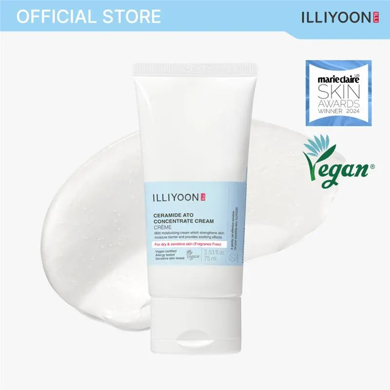 [ILLIYOON] Ceramide Ato Concentrate Cream | Moisturizer for Dry & Sensitive Skin, 100Hr Lasting Hydration, for Face & Body, Gentle for Infants, Moisture Barrier Repair, Vegan Certified, 6.76 Fl.Oz. Summervibe