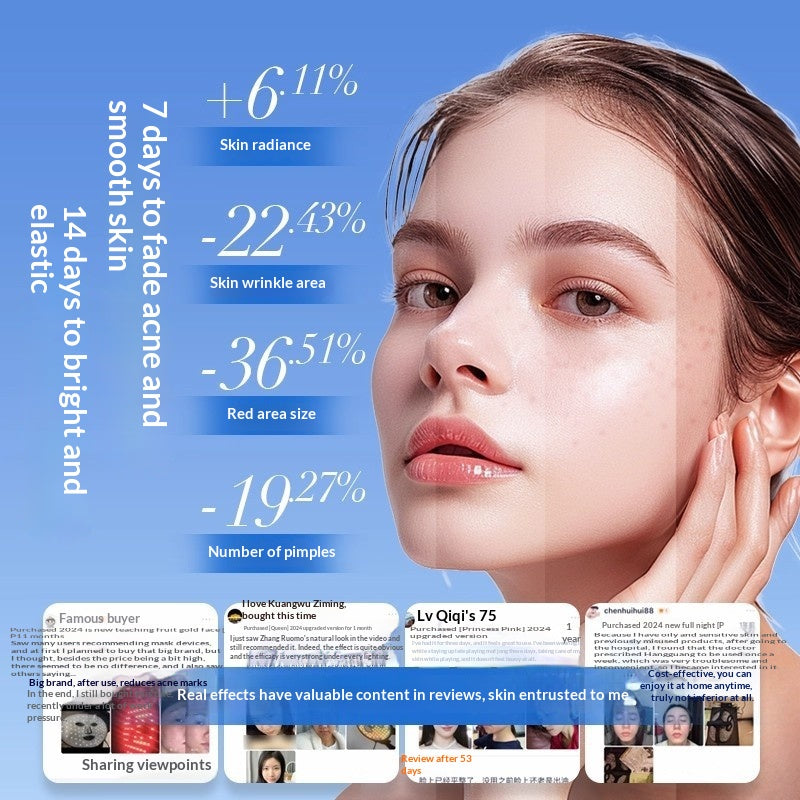 LED Red and Blue Light Acne-Removal Facial Mask Beauty Device for Home Use
