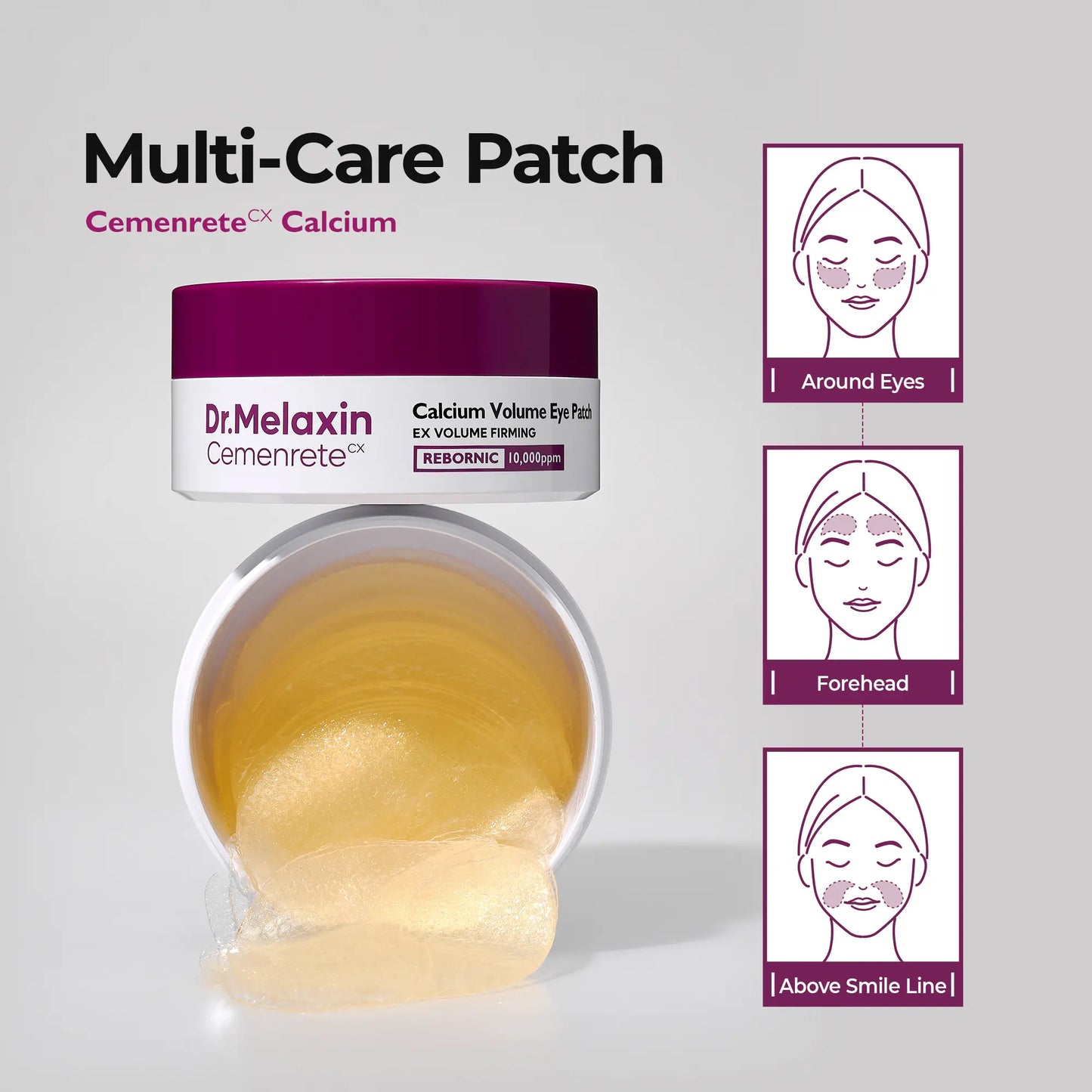 [Dr.Melaxin Official] Calcium Volume Eye Patch 60Ea - Anti-Aging, Drooping Eyelid, Puffiness | Korean Cosmetics, Firming & Moisture Mask under Eye Patch