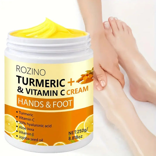 Rozino Turmeric Hands & Foot Firming Cream Hydrating Anti-Wrinkle Tighten Lift Neck Cream for Smooth Wrinkles Tightening and Lift Skin Fine Lines Loose & Sagging Skin on Face & Neck 1.69 Oz Body Care Smoother Moisturizer Moisture