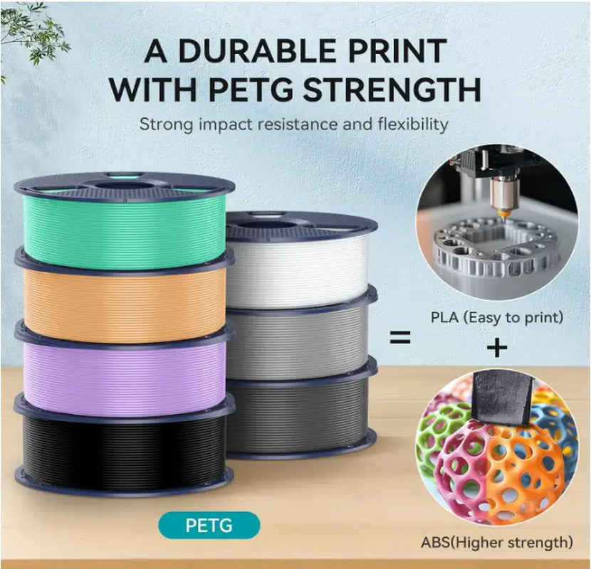 [SAVE 31%] SUNLU PETG 3D Filament 1.75Mm | save 31% on 5 ROLLS | Mix & Match Any Color | 3-Day Guaranteed Delivery | Optimized for Bambu Lab, Creality, Flashforge - High Toughness -A
