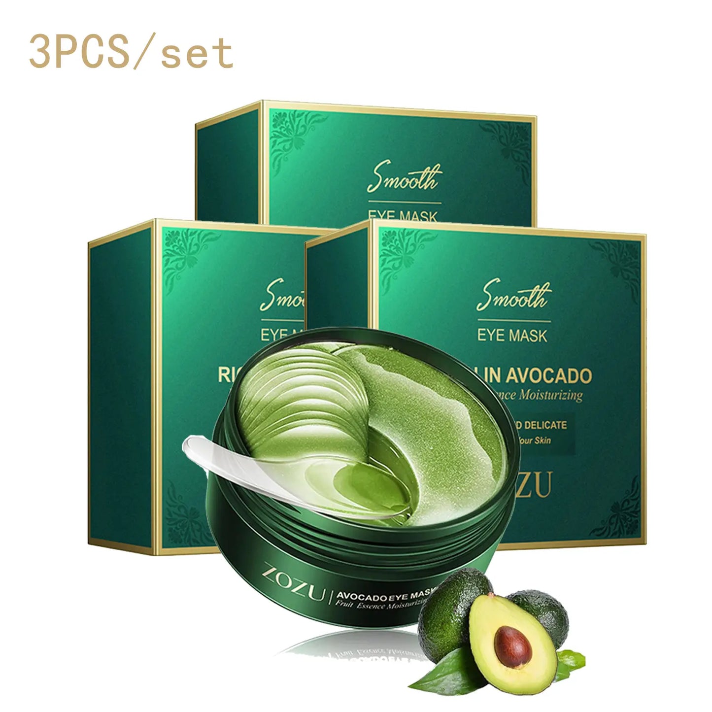 【Mother'S Day Gift】3Pcs Avocado Moisturizing Eye Bagmask,60Pcs/Set under Eye Mask,Soothing and Relaxing Eye Care，Eye Care Product for Dark Circleseye Bags, Skin Care Products Moisturizer Comfort
