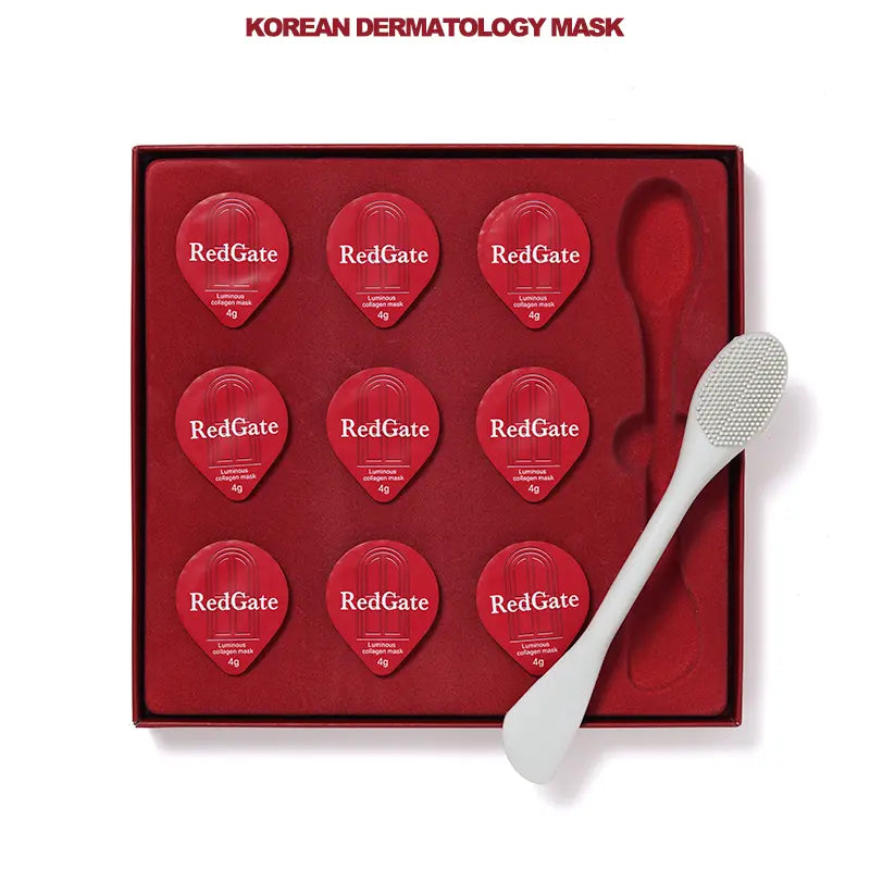 Redgate Korean Dermatology Luminous Collagen Mask (9Ea) |Deep Collagen Power Boosting Mask | Tear-Off Facial Mask for Firm Skin Repair