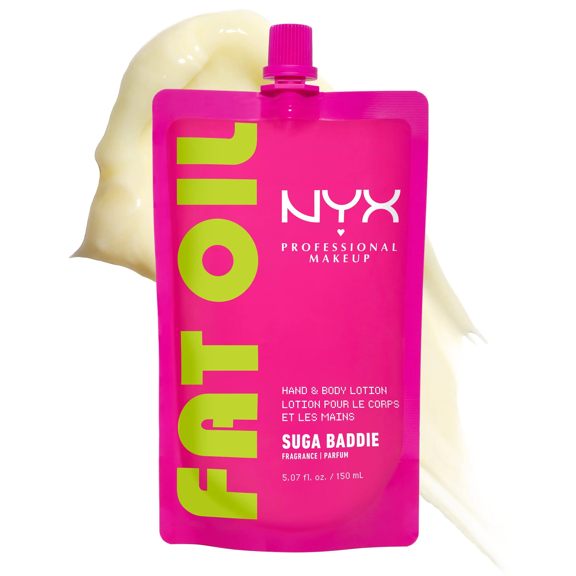 [NEW] Fat Oil Hydrating Hand & Body Lotion, 24H Moisturizer, Avocado Oil, Vanilla Scented, Non-Greasy, Vegan Cruelty-Free, Travel-Friendly Pouch, NYX Professional Makeup