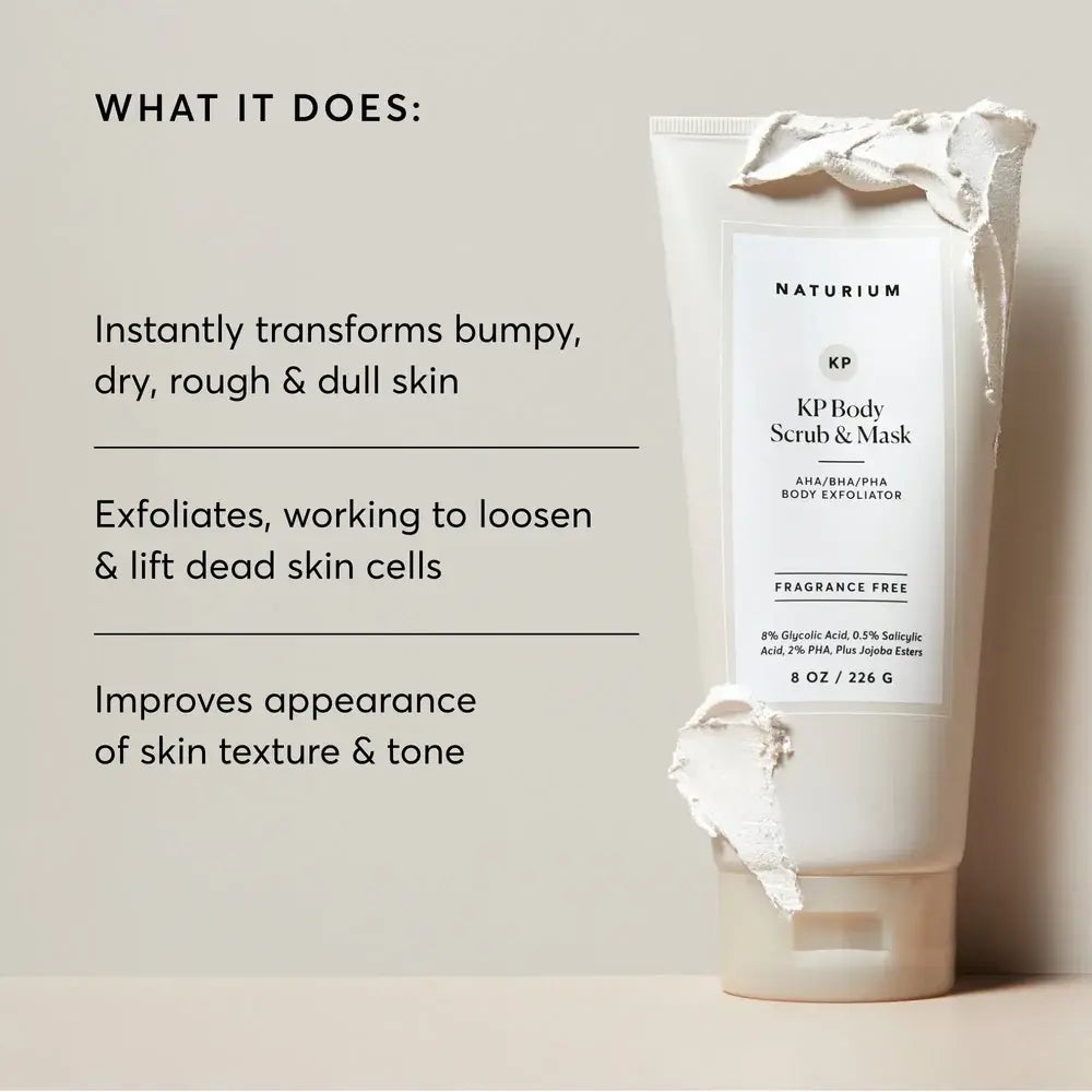 Naturium the Exfoliating Body Bundle, KP Body Scrub & Mask and the Smoother Glycolic Acid Body Wash